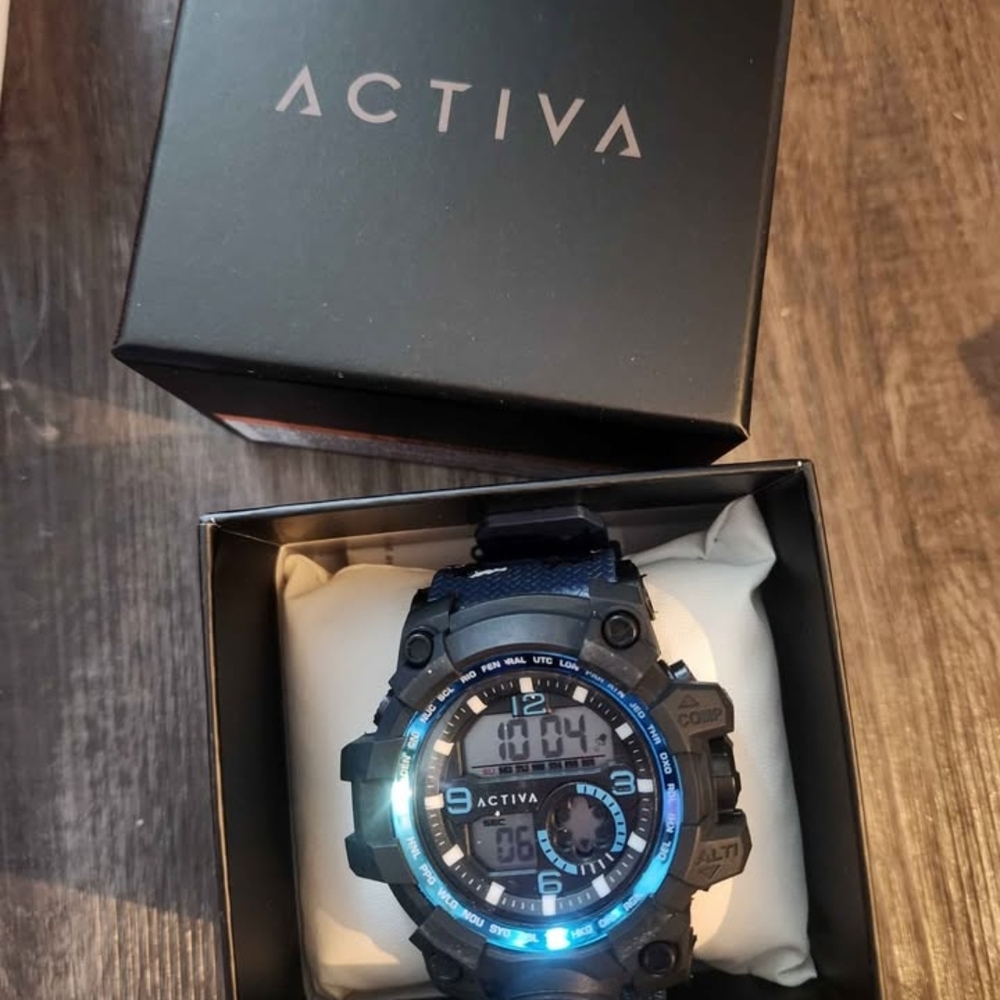 Activa Black and Blue Digital Watch